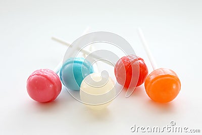 Colorful lollipops and suckers on a white background isolated Stock Photo