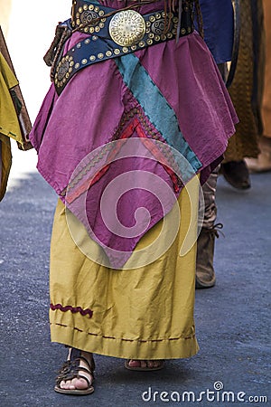 colorful long skirt of a gipsy Stock Photo