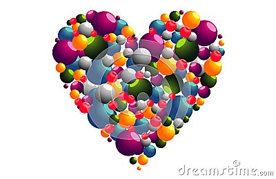 Colorful love ball Valentine romantic concept Stock Photo