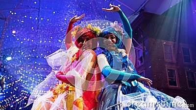 Colorful and lovely carnival performers Editorial Stock Photo