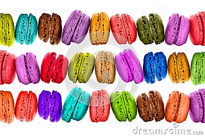 Colorful macarons background Stock Photo