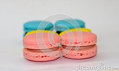 Colorful macarons filled with creme Stock Photo