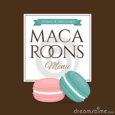 Colorful macaroons. Different cake macaron. Flat style, vector Vector Illustration