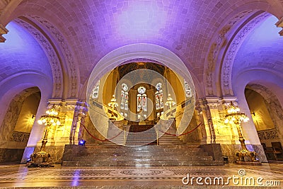 Colorful Main Hall of the Peace Palace Editorial Stock Photo