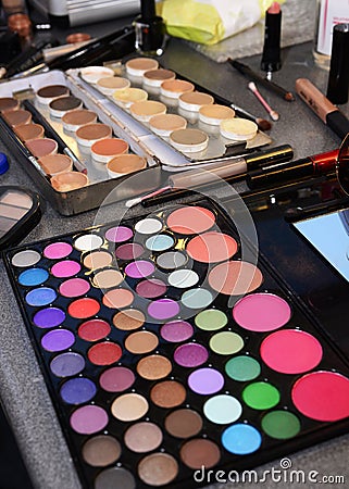 Colorful Beauty Products, Makeup Colors, Cosmetic Treatments Stock Photo