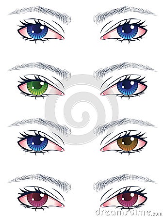 Colorful Male Eyes Vector Illustration