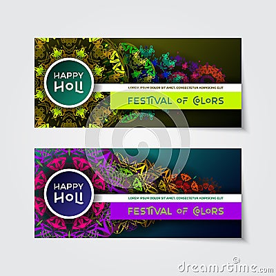 Colorful mandala banner ornament template Vector Illustration