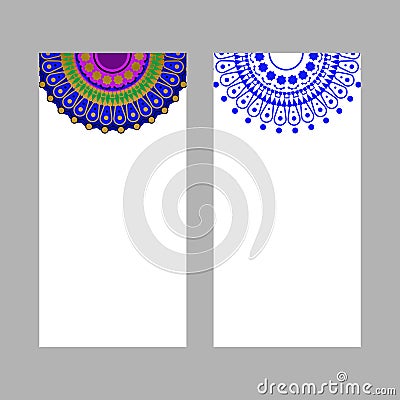 Colorful mandala blank banner template background Vector Illustration