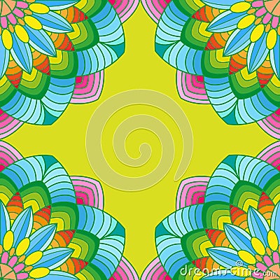 Colorful mandala corners template for decorations Stock Photo