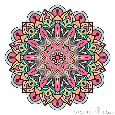 Colorful mandala deisgn with warm colors Vector Illustration