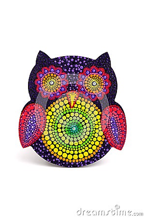 Colorful mandala owl Stock Photo