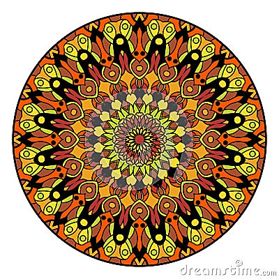 Colorful mandala on a white background Vector Illustration