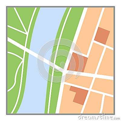 Colorful Map Flat Icon Isolated on White Vector Illustration