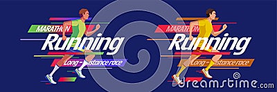 Colorful marathon running icon Vector Illustration
