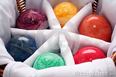 Colorful Marble Eggs Stock Photo