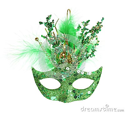 Colorful Mardi Gras mask isolated on white Stock Photo