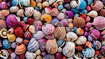 colorful marine shells background Cartoon Illustration