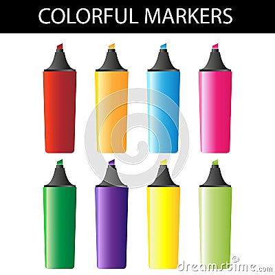 Colorful markers Vector Illustration