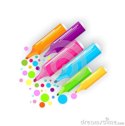 Colorful markers Vector Illustration