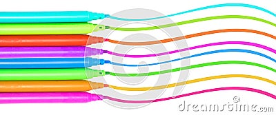 Colorful markers pens Multicolored Felt Pens Stock Photo