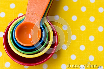 Colorful measuring spoon Stock Photo