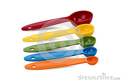 Colorful measuring spoons Stock Photo