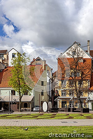 The Livu Square in Riga Old Town, Latvia Stock Photo