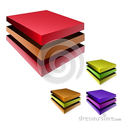 Colorful metal boxes Vector Illustration