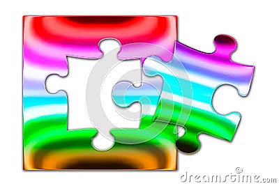 Colorful metal one piece puzzle Stock Photo