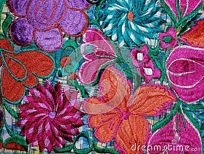 Colorful Mexican embroidery Stock Photo