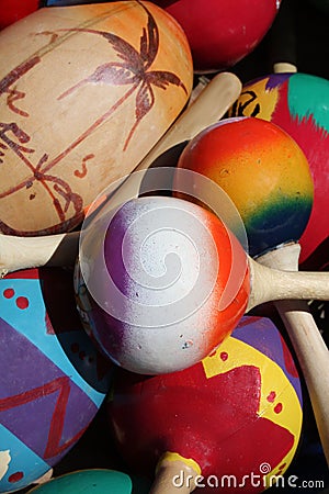 Colorful Mexican maracas Stock Photo