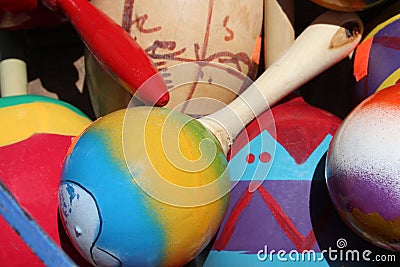 Colorful Mexican maracas Stock Photo