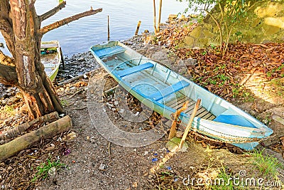 Colorful Mexican Rustic Boats Stock Photo