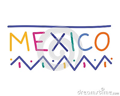 colorful mexico quote Stock Photo