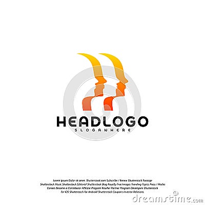 Colorful Mind logo vector, Head intelligence logo designs concept vector Vector Illustration