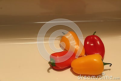 Colorful mini sweet peppers Stock Photo