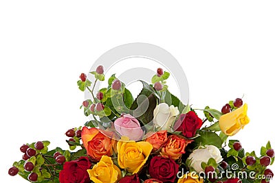 Colorful mixed bouquet roses Stock Photo