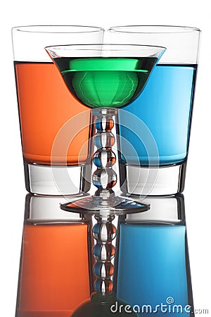 Colorful mixed drinks Stock Photo