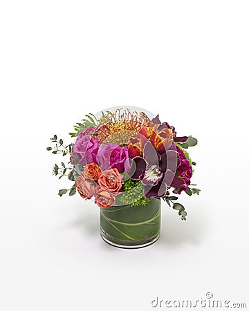 Colorful mixed flower arrangement with a modern design. Stock Photo