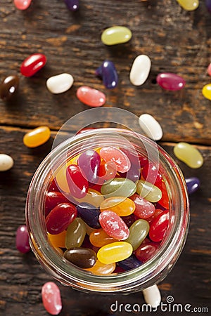 Colorful Mixed Fruity Jelly Beans Stock Photo