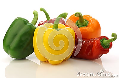Colorful mixed paprika's (capsicum) Stock Photo