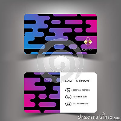 Colorful mixed purple and blue. Business card design. Vector Illustration