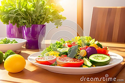 Colorful mixed vegetables on a plate Stock Photo