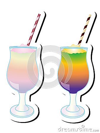 Colorful Mocktails Smoothie Vector Illustration Stock Photo