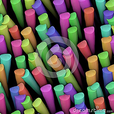 Colorful modeling clay & chalk sticks, the look of a real 3D rendering, seamless texture, background, high resolution, real Stock Photo