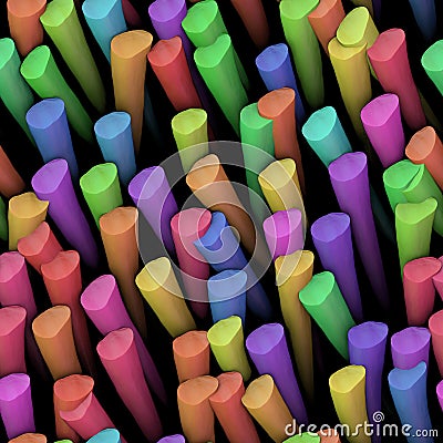 Colorful modeling clay & chalk sticks, the look of a real 3D rendering, seamless texture, background, high resolution, real Stock Photo