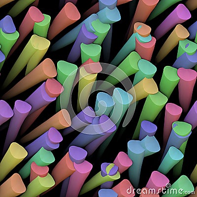 Colorful modeling clay & chalk sticks, the look of a real 3D rendering, seamless texture, background, high resolution, real Stock Photo