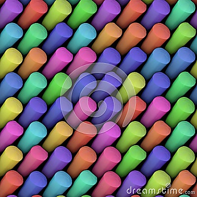 Colorful modeling clay & chalk sticks, the look of a real 3D rendering, seamless texture, background, high resolution, real Stock Photo