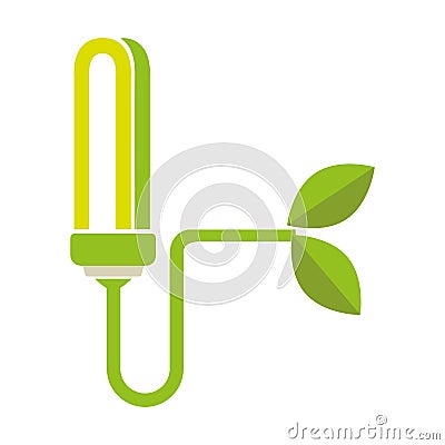 Colorful moder light bulb connected to plant Vector Illustration