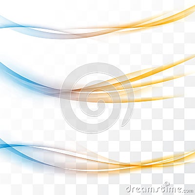 Colorful modern transparent swoosh speed lines Vector Illustration